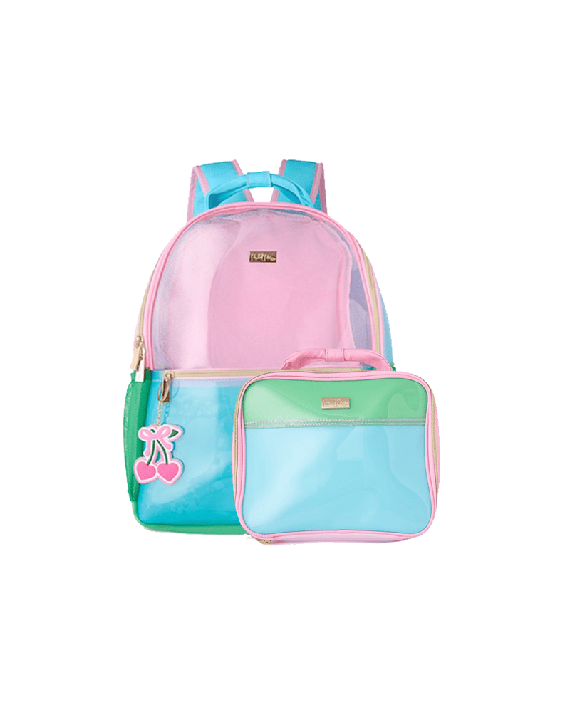 Color Block Jelly Backpack and Lunch Bundle