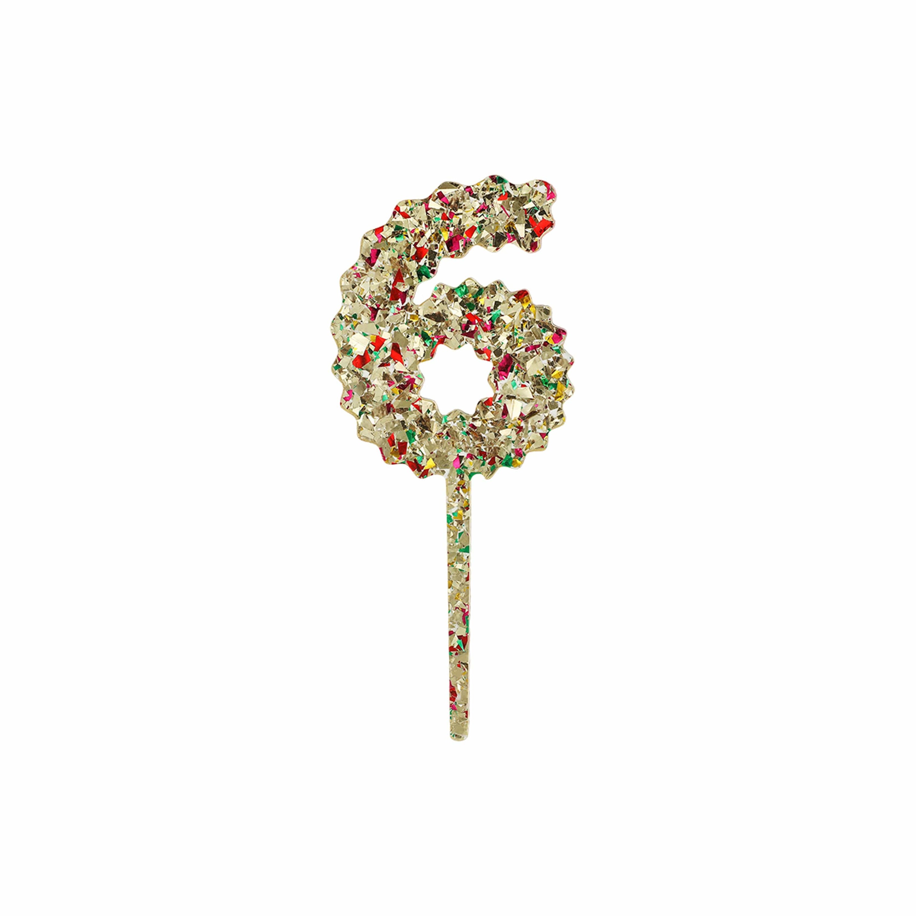 Confetti Number Cake Toppers: 0-9
