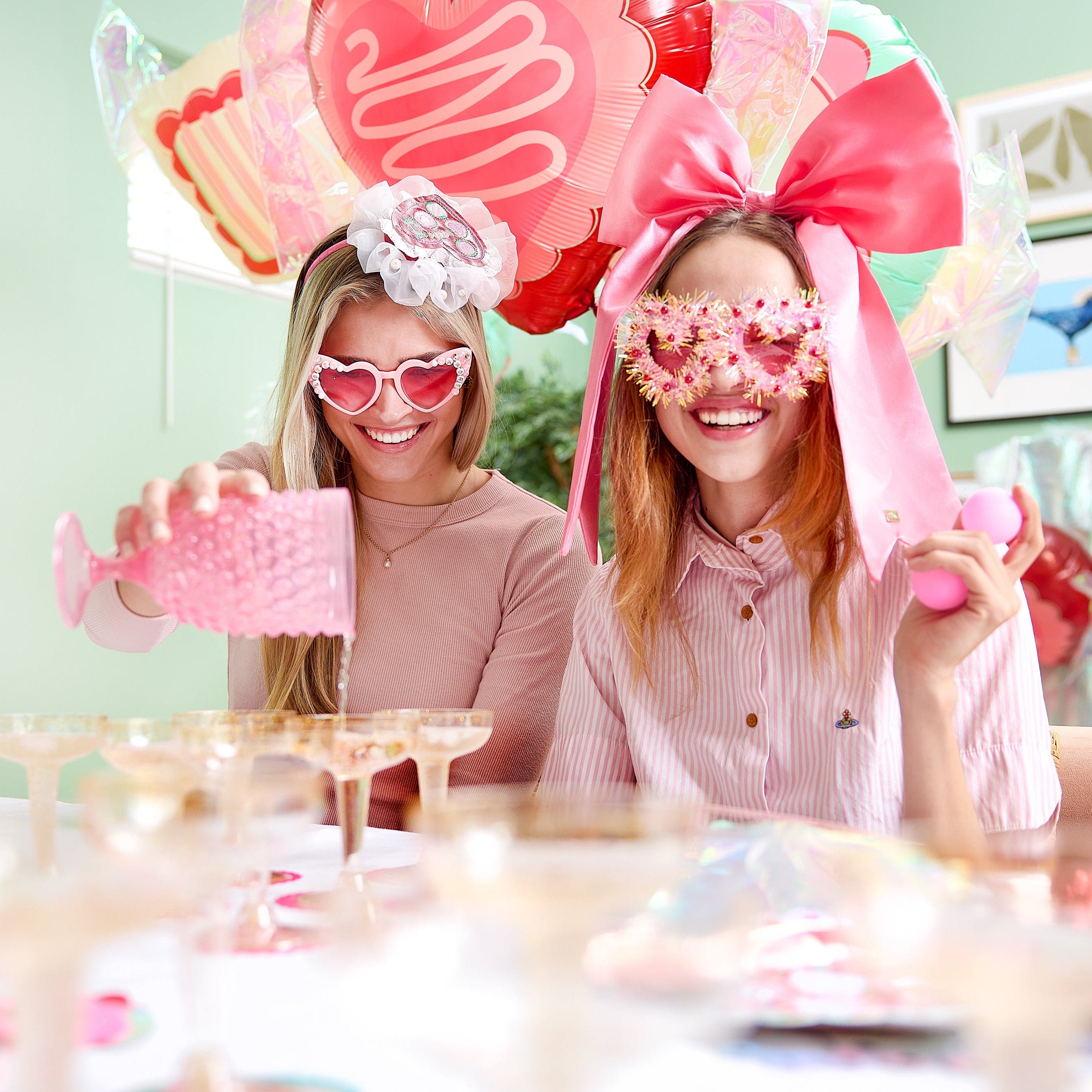 Love Struck Novelty Heart Glasses (Single or Set of 4)