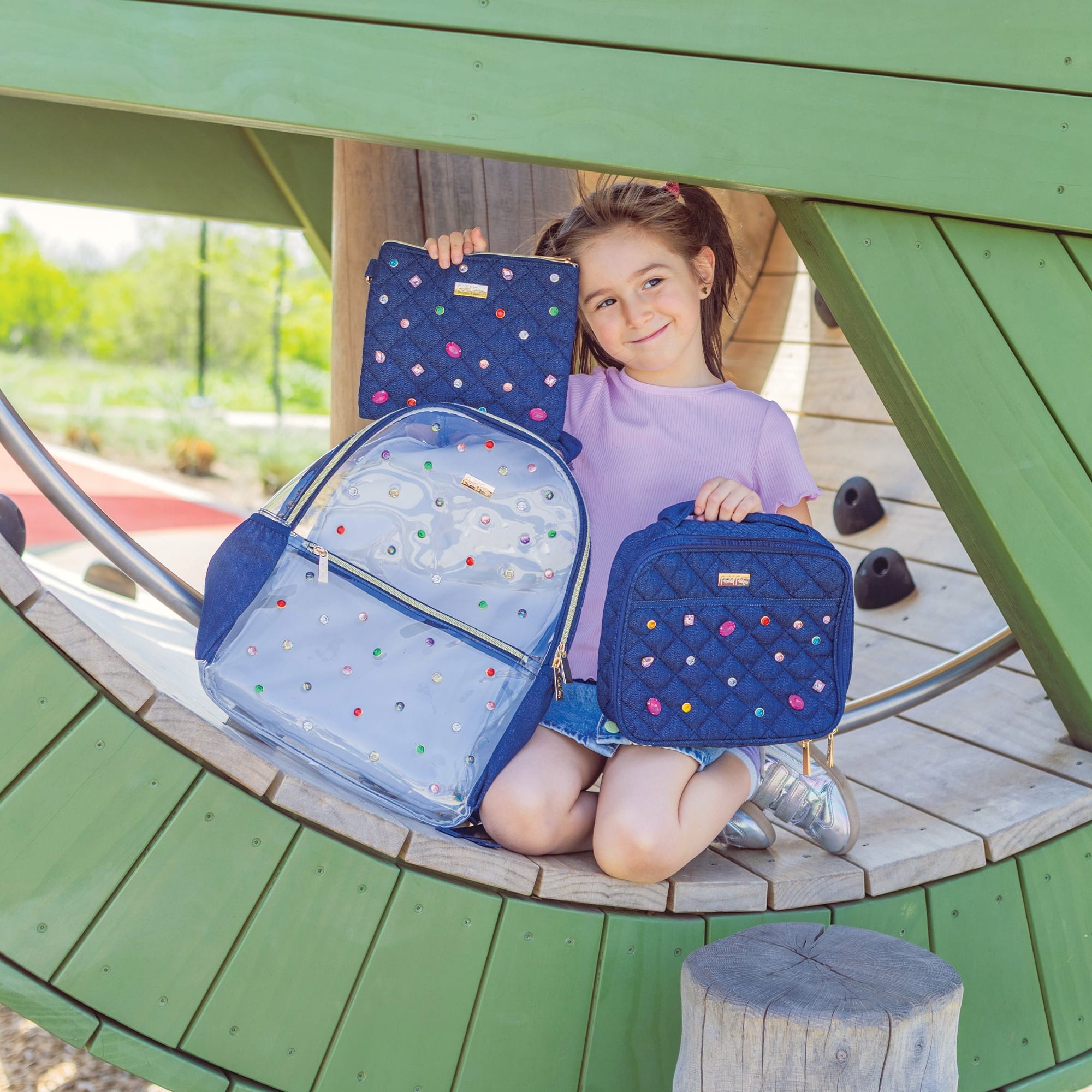 Denim and Gems Backpack and Lunchbox Bundle
