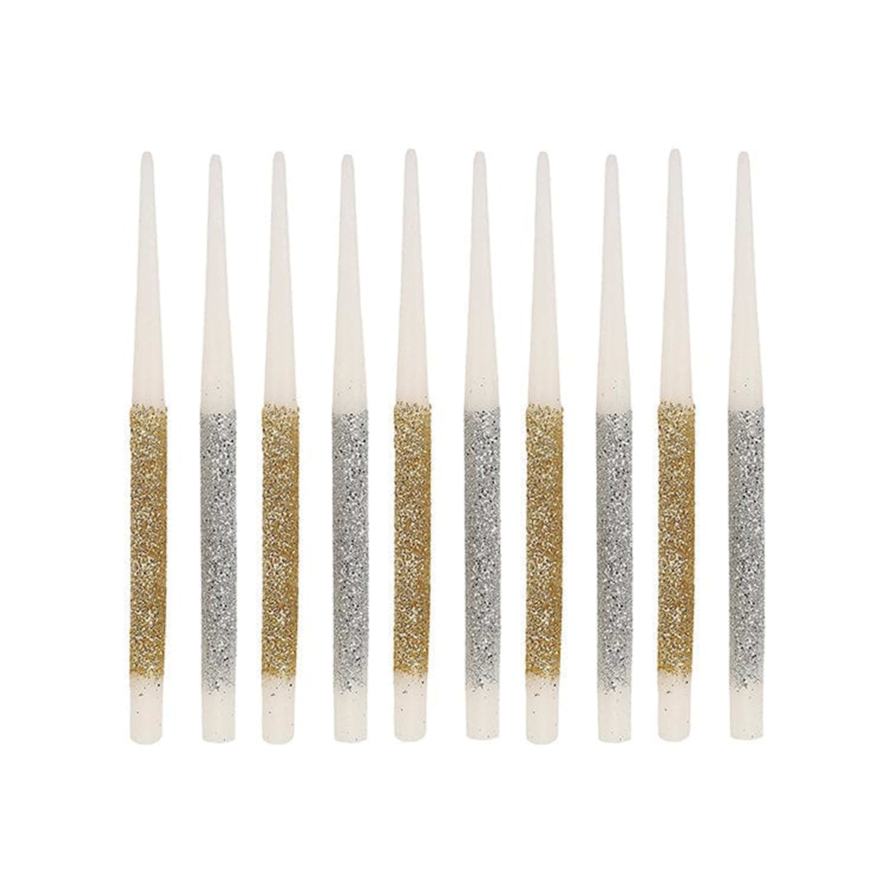 Metallic Glitter Birthday Candles (set of 10)