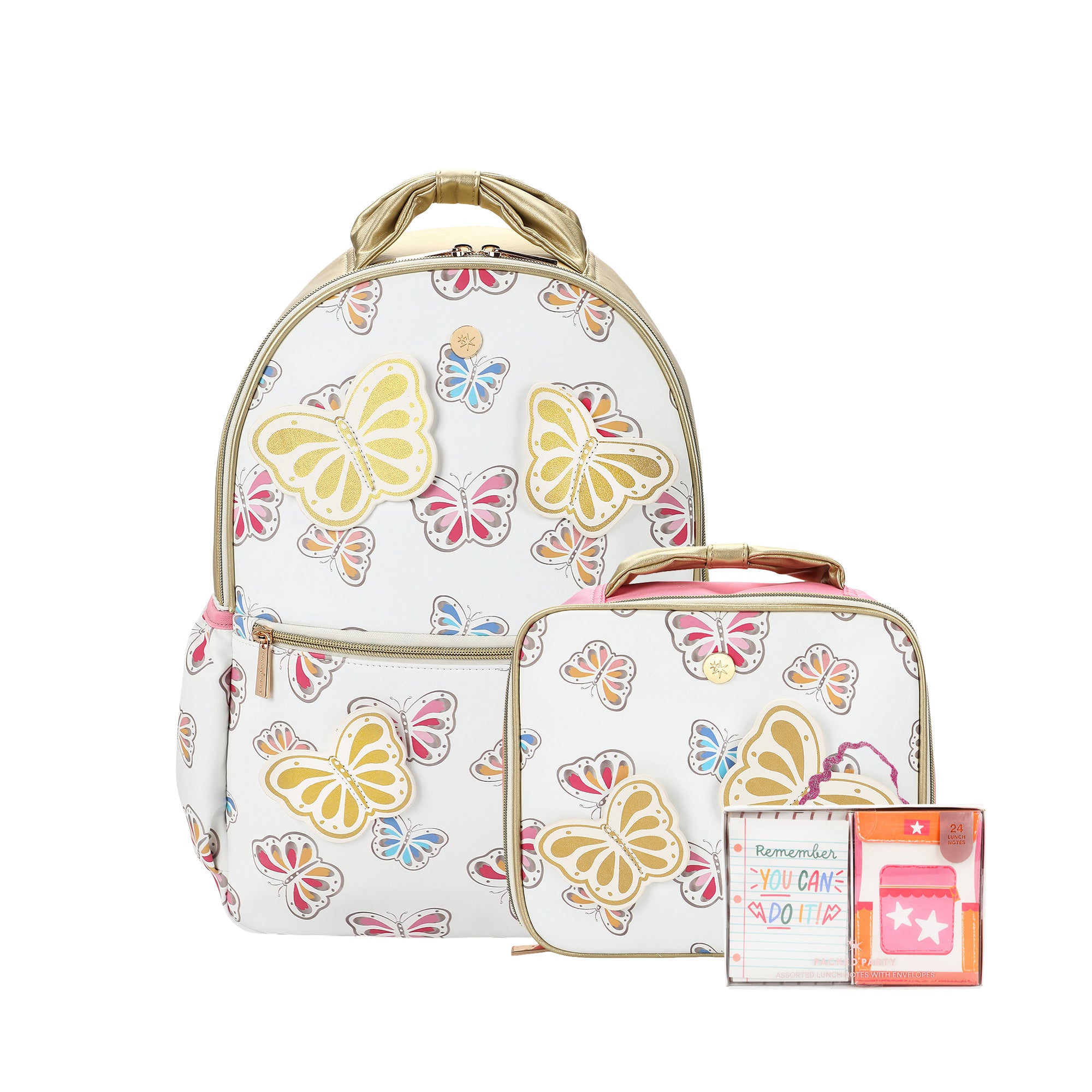 Gold Butterfly Backpack & Lunchbox Bundle