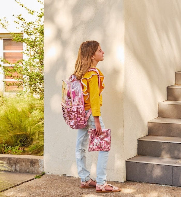Pink Confetti Bows Backpack Bundle (Backpack, Lunchbox & Pouch)