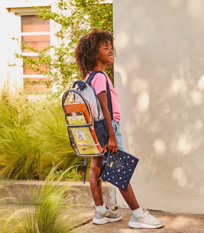 Denim and Gems Clear Backpack