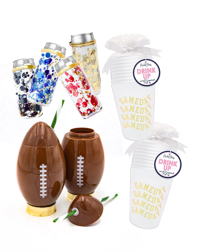 tailgate time bundle with sippers, cups, and can coolers