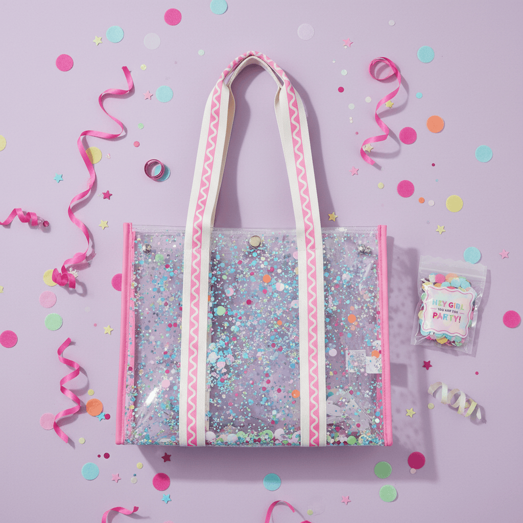 Confetti Clear Vinyl Tote Bag