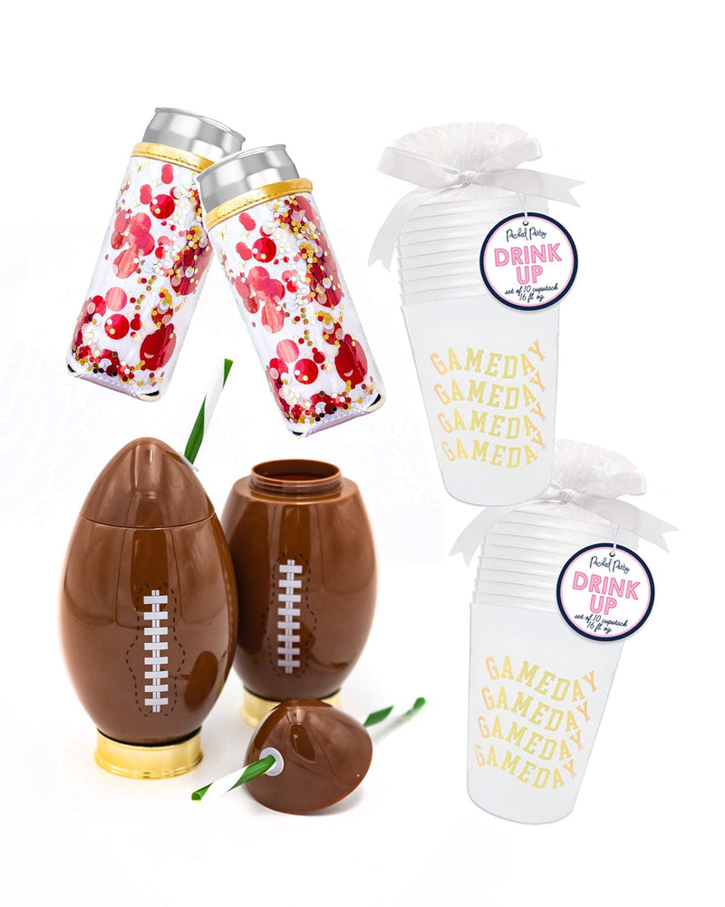 tailgate time bundle with sippers, cups, and can coolers