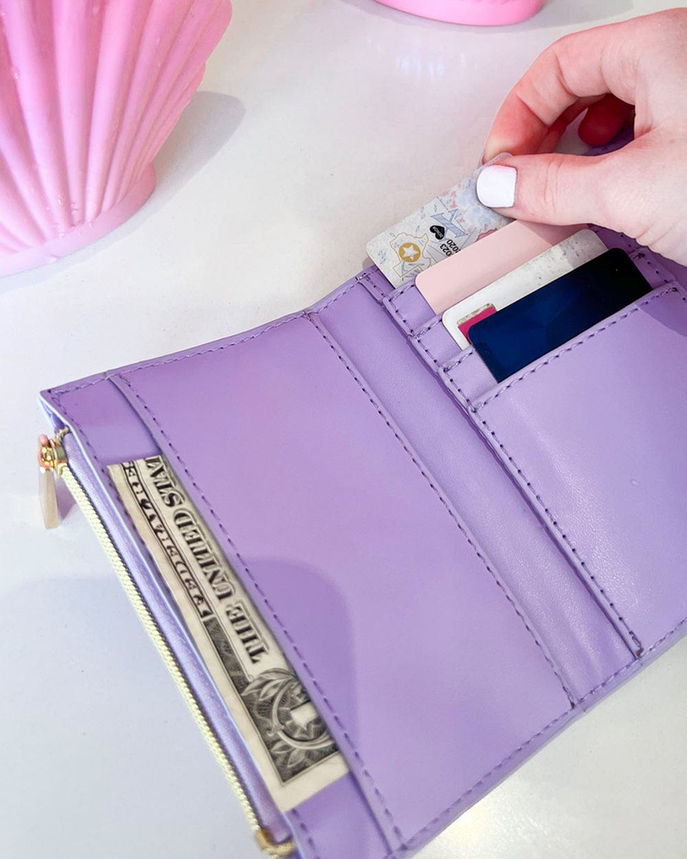 Purple Confetti Card Holder Wallet