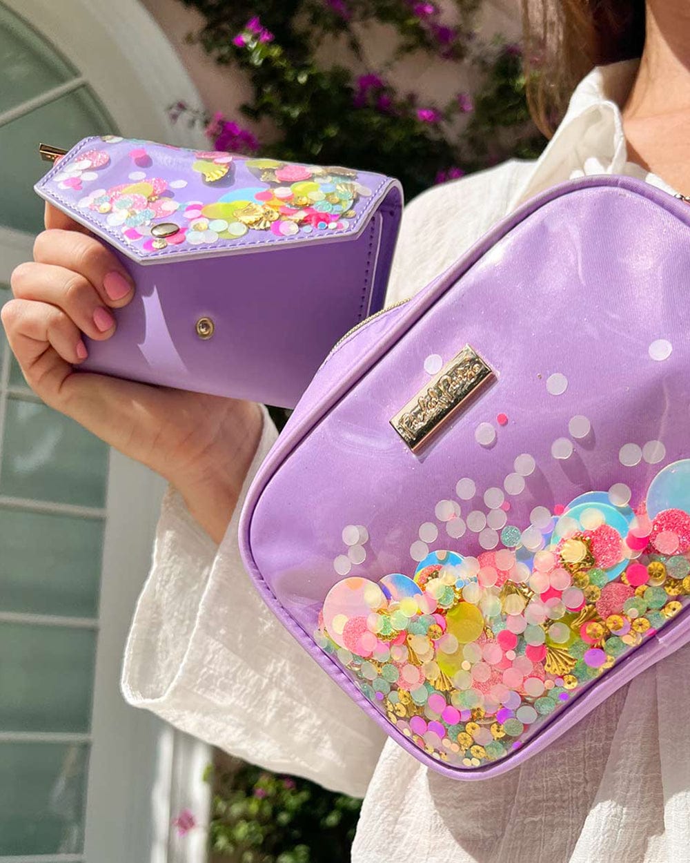 Purple Confetti Card Holder Wallet