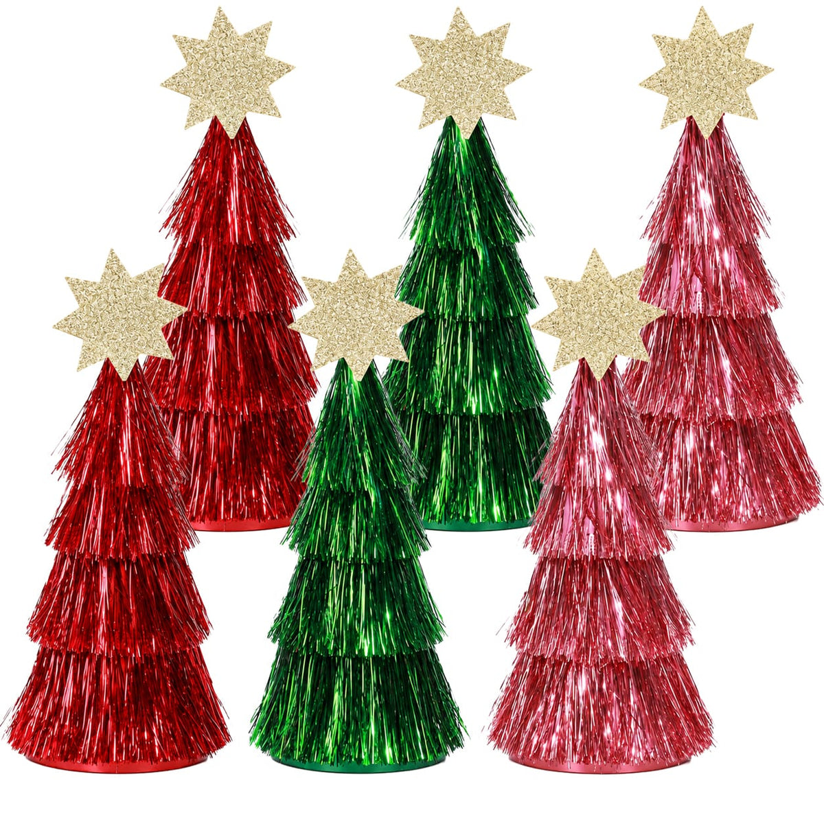 Tinsel Christmas Tree Confetti Crackers (6 ct)