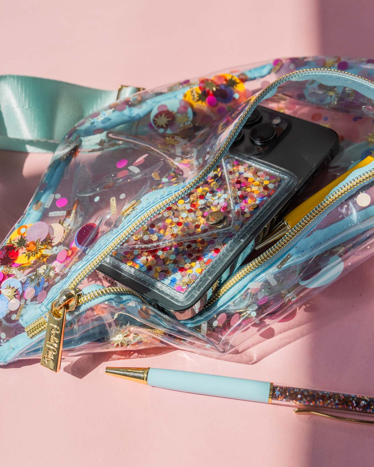Confetti Stick On Cell Phone Card Holder (for iPhone or Android)