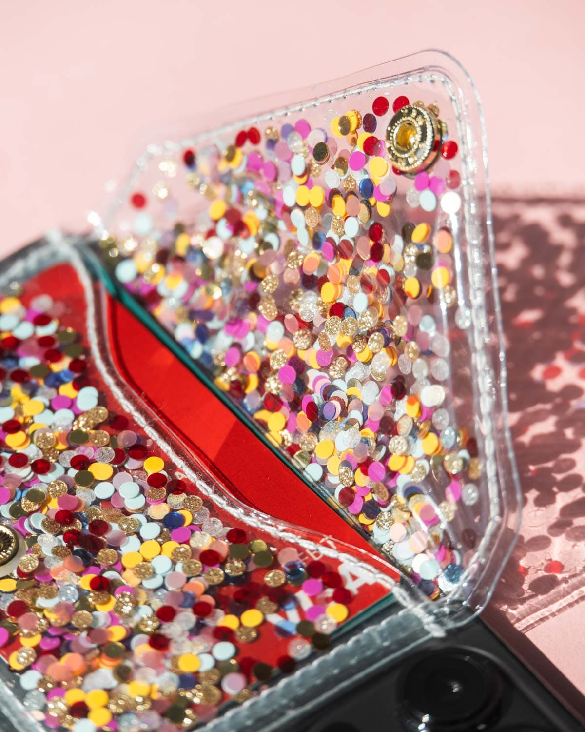 Confetti Stick On Cell Phone Card Holder (for iPhone or Android)