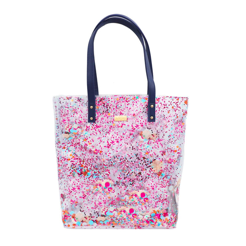 Packed Party's Essential Confetti Tote with Blue Strap