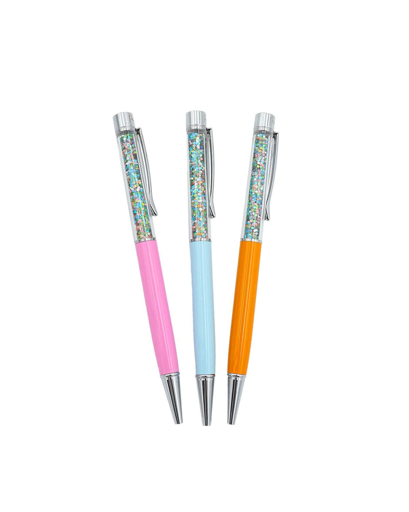 Refillable set of 3 pens set black ink