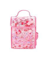 Pink confetti lunch box with mesh pocket