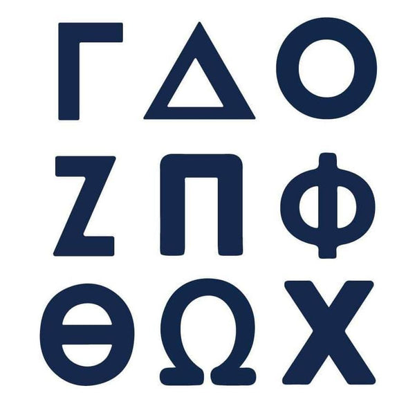 Greek letters.