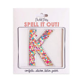 Confetti letter K sticker.