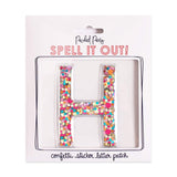 Confetti letter H sticker.