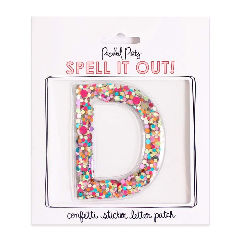 Confetti letter D sticker.