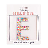 Confetti letter E sticker.